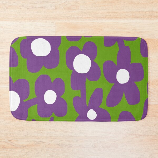 Item preview, Iconic Retro Scandinavian Summer Flowers in Green and Purple designed and sold by Deutschic.