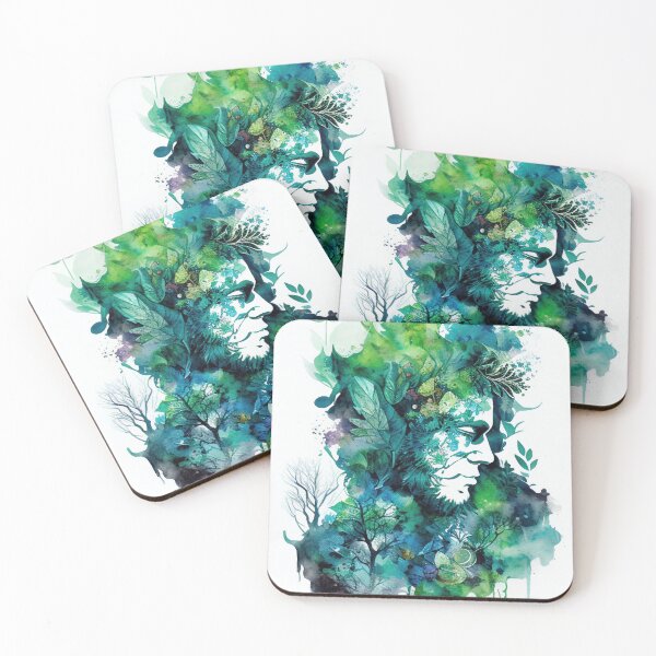 Item preview, Green Man - Woodland Witchy Greenman Nature God designed and sold by MoonBohemian.