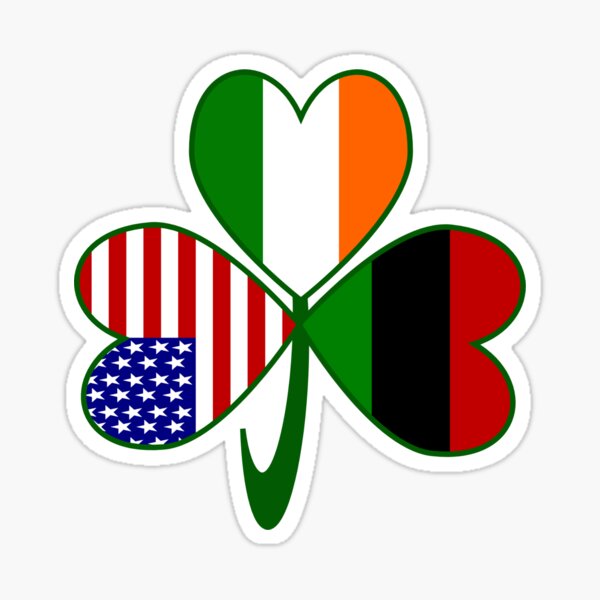 African American Irish American Shamrock Sticker