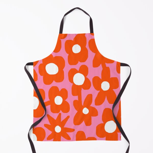 Vista previa del artículo con la obra «Flores escandinavas retro icónicas de verano en rosa fuerte y naranja», diseñado y vendido por Deutschic.