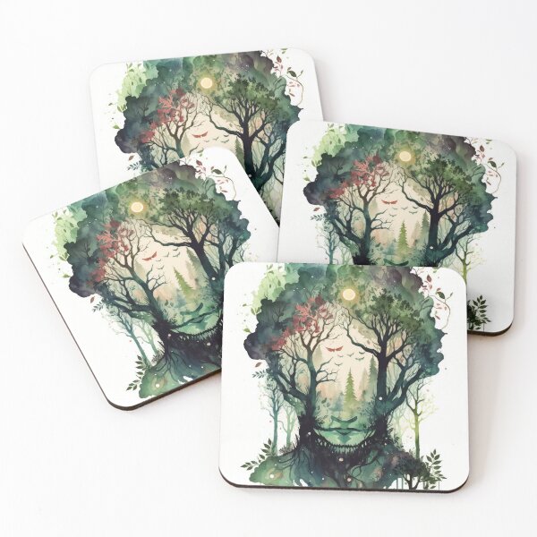 Item preview, Green Man - Woodland Witchy Greenman Nature God designed and sold by MoonBohemian.
