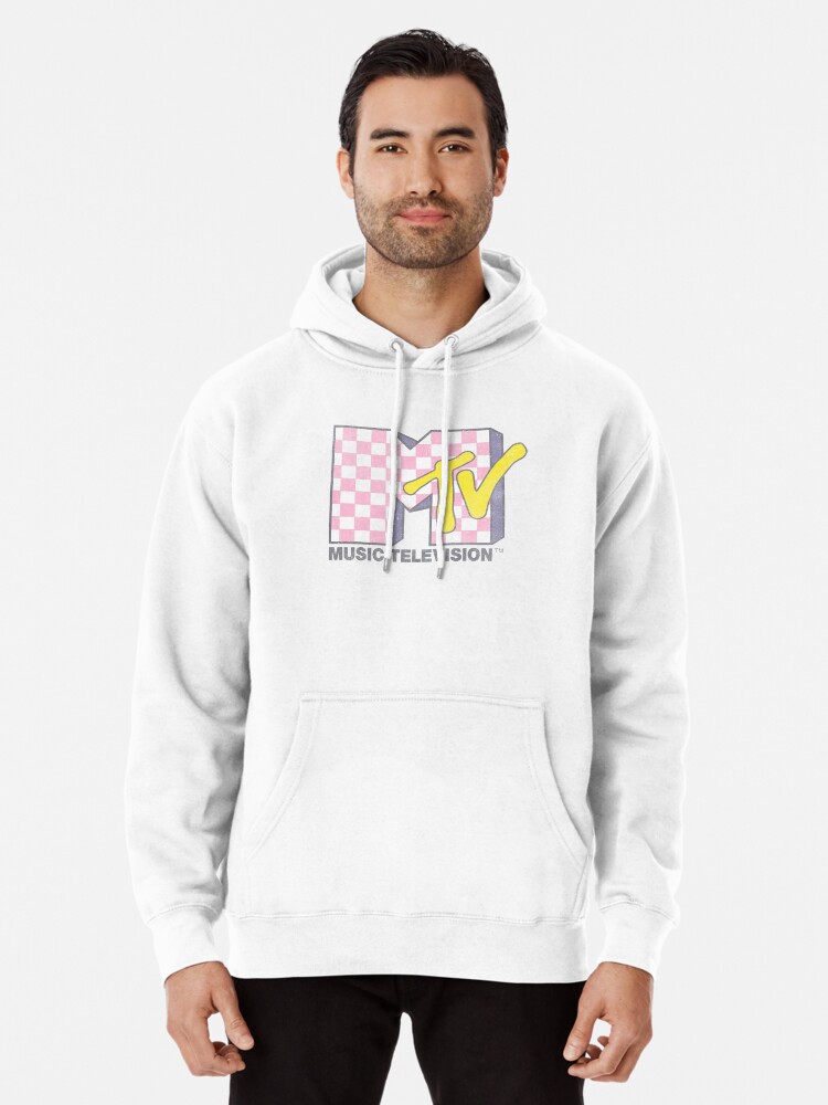 MTV Pink And Yellow Checkerboard Retro Logo Pullover Hoodie for Sale by FifthSun Redbubble