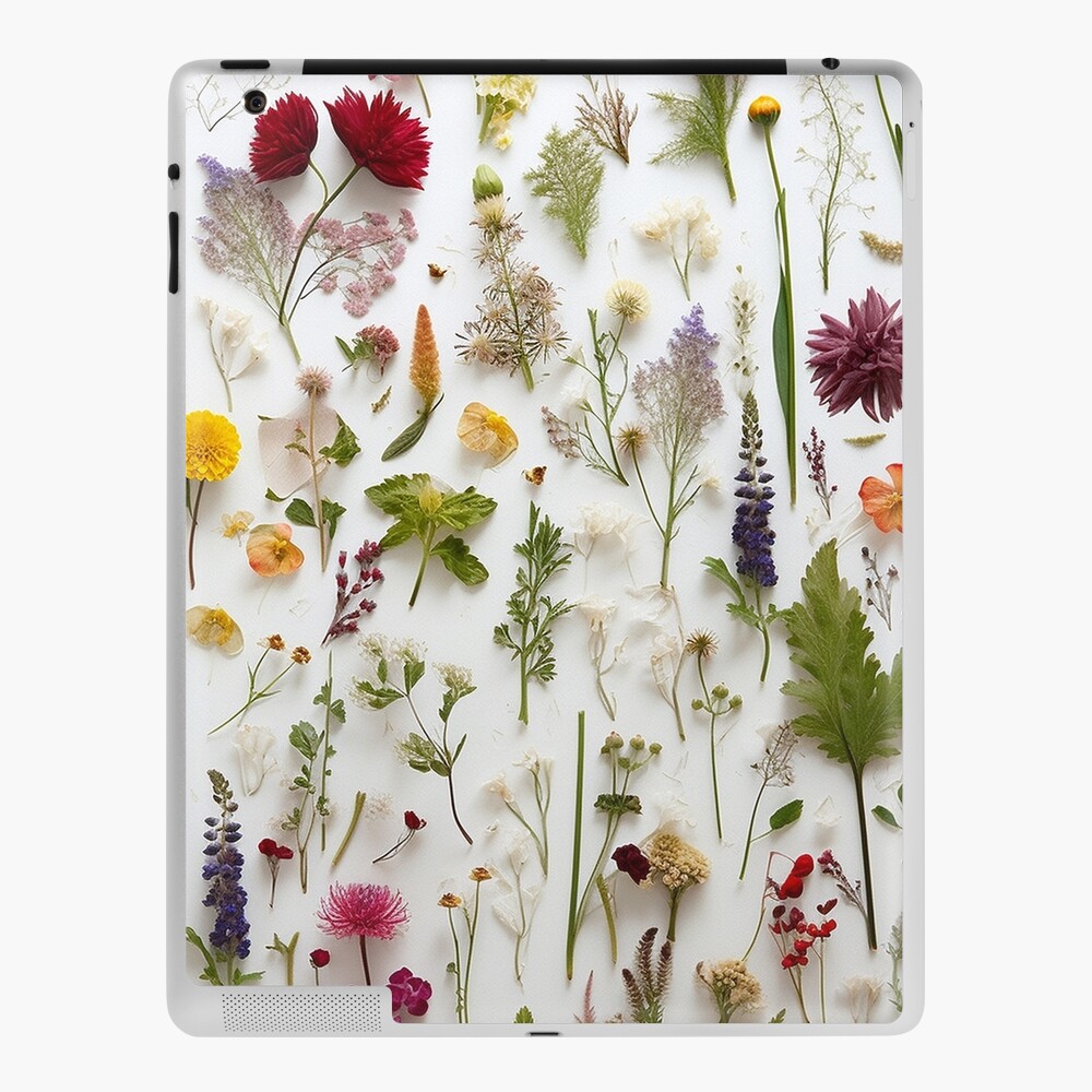 Natures Treasures Preserved: A Collection of Pressed Blooms - Pressed Dried  flowers on white background Art Print for Sale by EmeraldeaArt