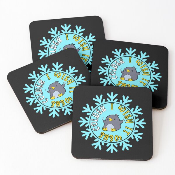 Item preview, I wish it were colder, with a cute cartoon penquin in snowflake frame designed and sold by Drzamag.