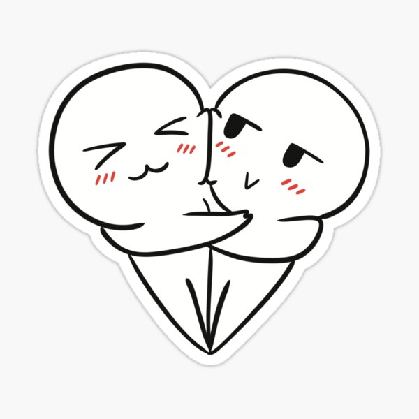 Couple kiss, a little shy love Sticker for Sale by lapsuss