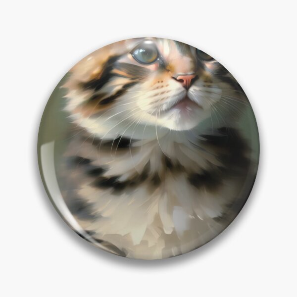 Item preview, Feline Intensity: A fierce kitty oil painting designed and sold by KH-GardenEden.