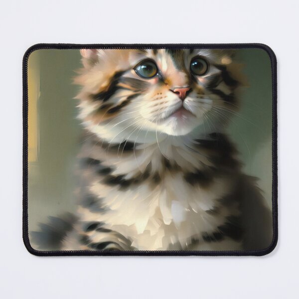 Item preview, Feline Intensity: A fierce kitty oil painting designed and sold by KH-GardenEden.