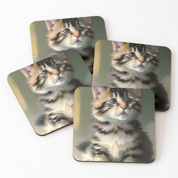 Item preview, Feline Intensity: A fierce kitty oil painting designed and sold by KH-GardenEden.