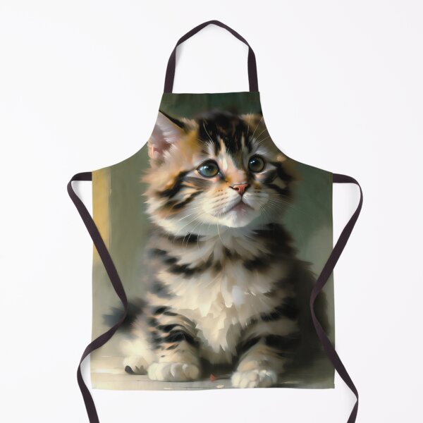 Item preview, Feline Intensity: A fierce kitty oil painting designed and sold by KH-GardenEden.