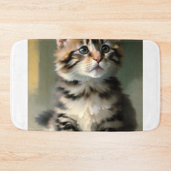 Item preview, Feline Intensity: A fierce kitty oil painting designed and sold by KH-GardenEden.