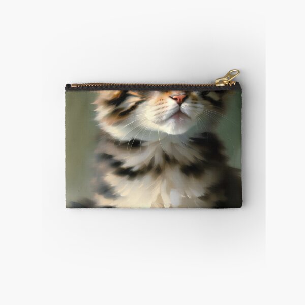 Item preview, Feline Intensity: A fierce kitty oil painting designed and sold by KH-GardenEden.