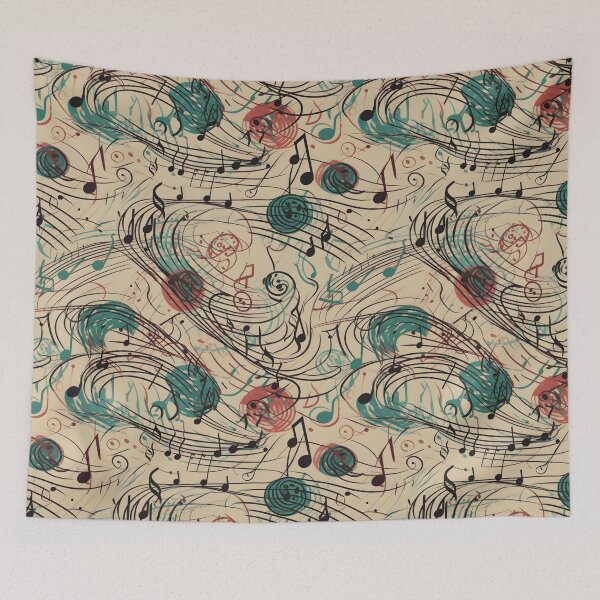 Item preview, Music notes tiling pattern designed and sold by paulstamp.