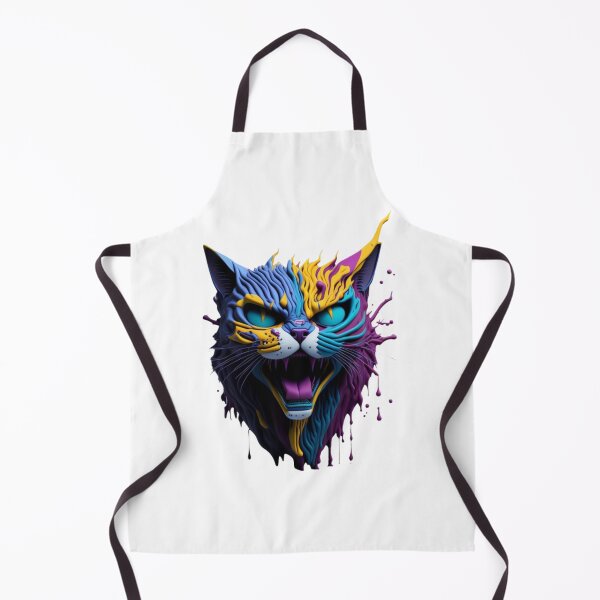 Item preview, Hyperdetailed 3D Cat Head Roaring in Colorful Splash Art Style designed and sold by MediaPOX.