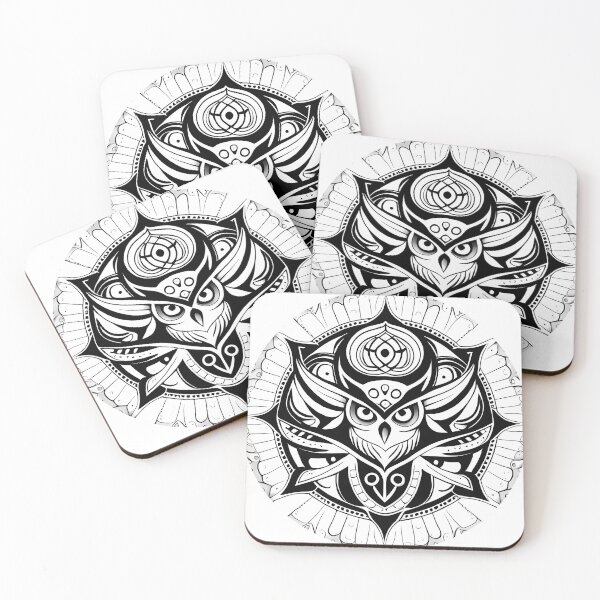 Item preview, Owl tribal mandala tattoo designed and sold by HappyTrippy.