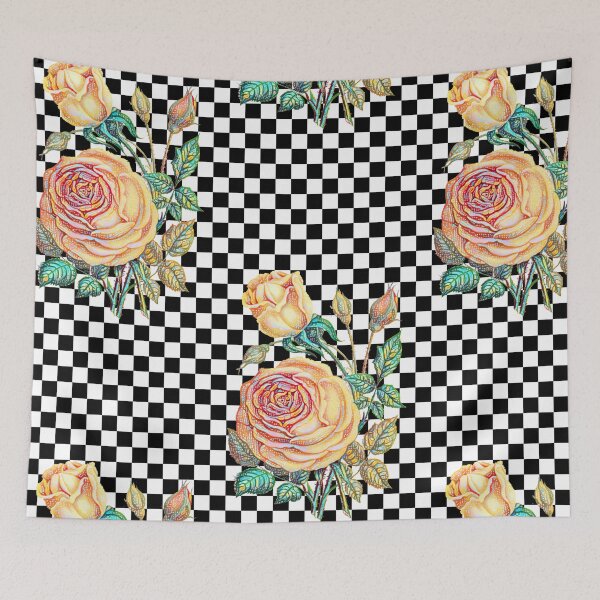 Item preview, Yellow Rose on Checkerboard designed and sold by MAMMAJAMMA.