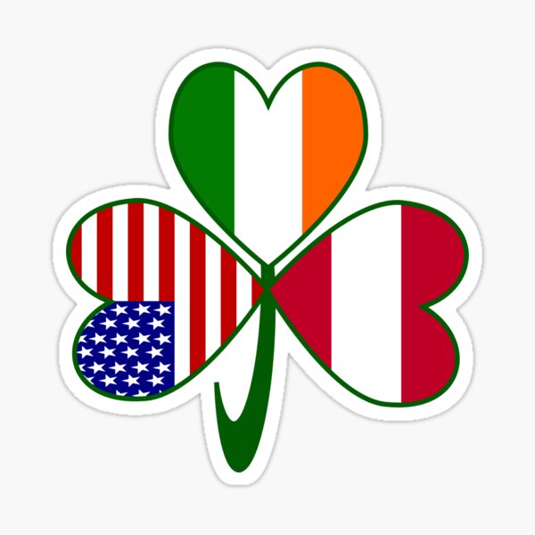 Austrian Irish American Shamrock Sticker