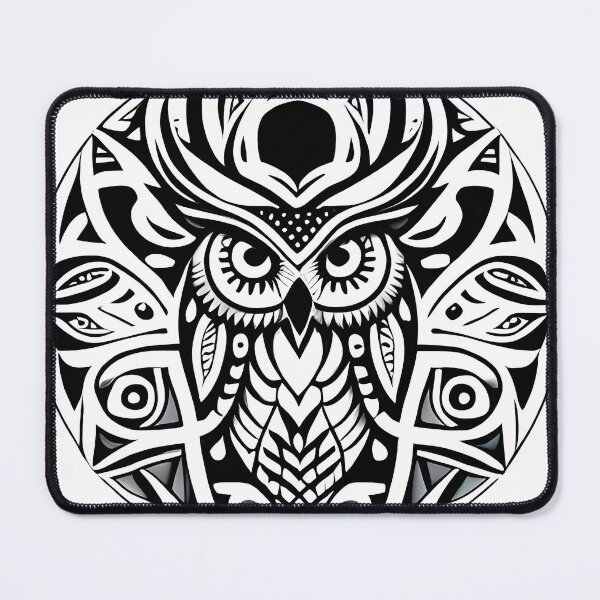 Item preview, Owl tribal mandala tattoo designed and sold by HappyTrippy.