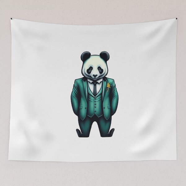 Item preview, A panda in a green tuxedo designed and sold by Sanan Israyilli.