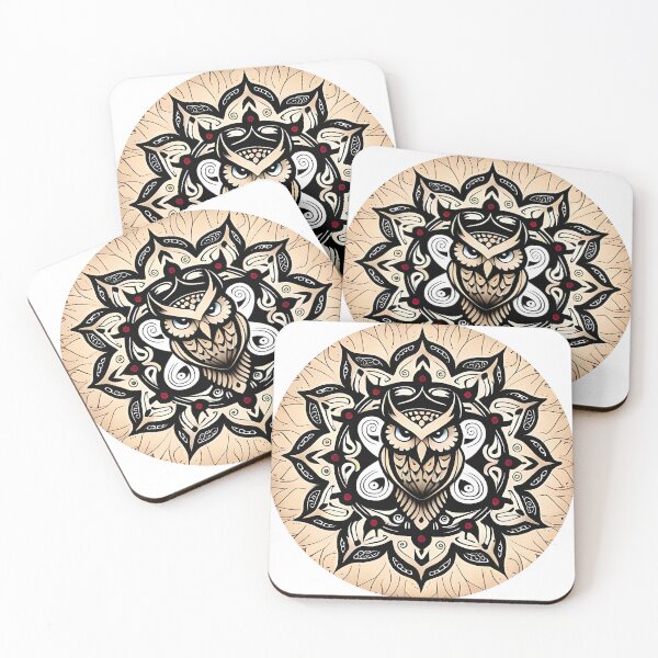 Item preview, Owl tribal mandala tattoo designed and sold by HappyTrippy.