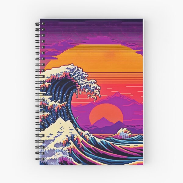 Item preview, hokusai wave pixel art designed and sold by gianni3g.
