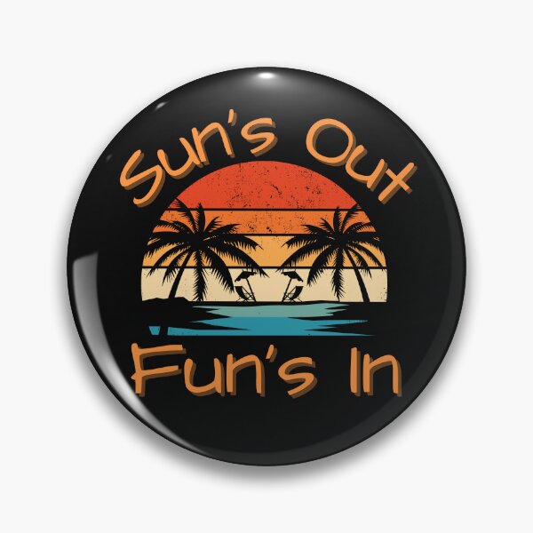 Item preview, Sun's Out Fun's In Summer Sunset Circle Vintage Colorful Design designed and sold by EarthArtDesigns.