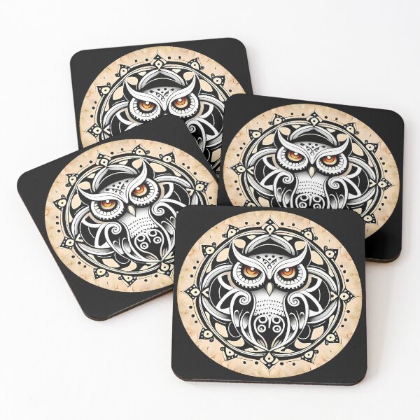 Item preview, Owl tribal mandala tattoo designed and sold by HappyTrippy.