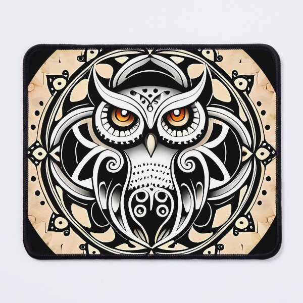 Item preview, Owl tribal mandala tattoo designed and sold by HappyTrippy.