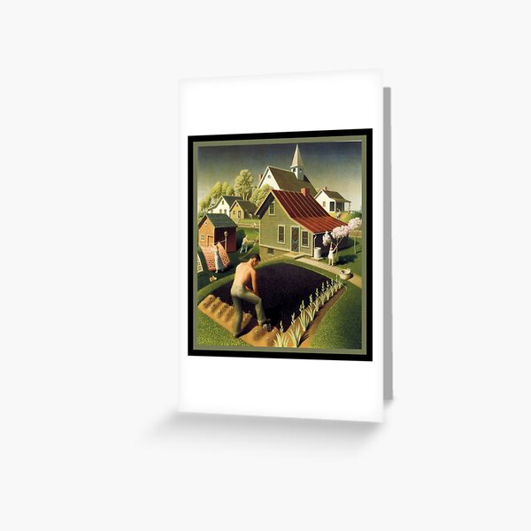 Grant Wood - Spring in Town Greeting Card