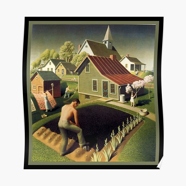 Grant Wood - Spring in Town Poster