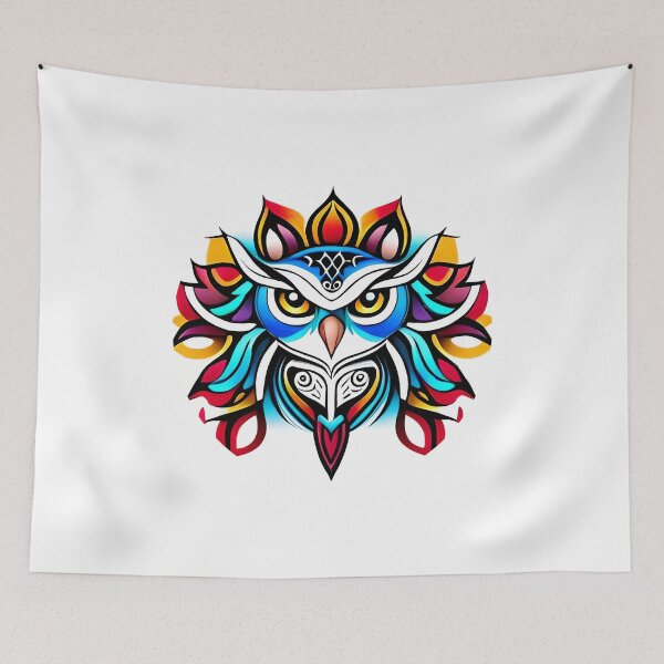 Item preview, Owl tribal mandala tattoo designed and sold by HappyTrippy.