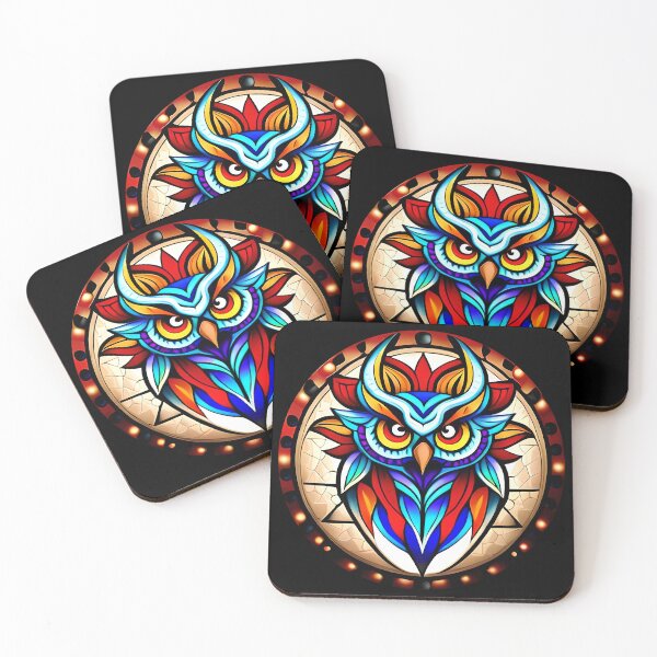 Item preview, Owl tribal mandala tattoo designed and sold by HappyTrippy.