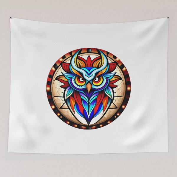 Item preview, Owl tribal mandala tattoo designed and sold by HappyTrippy.