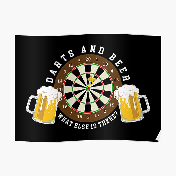Darts and Beer - Dartboard Tournament Sport Fun Poster