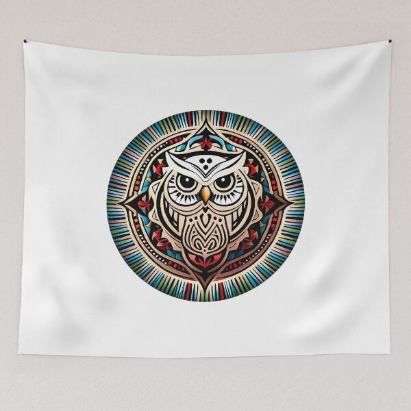 Item preview, Owl tribal mandala tattoo designed and sold by HappyTrippy.