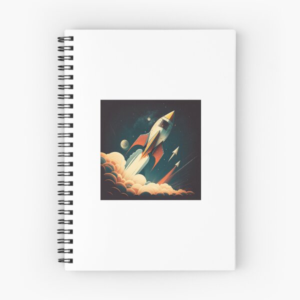 Item preview, Retro-Style Rocket Blasting Off designed and sold by DigitalHiveWork.