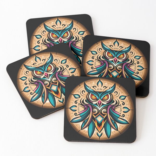 Item preview, Owl tribal mandala tattoo designed and sold by HappyTrippy.
