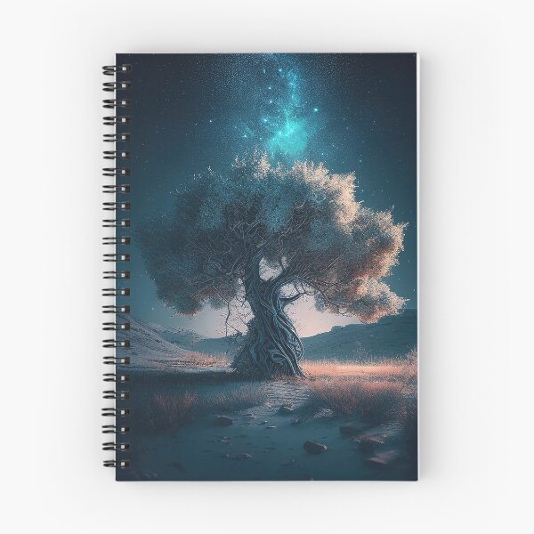 Item preview, Nighttime Tree and Milky Way Illustration designed and sold by RK - Shop.