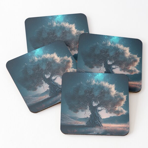 Item preview, Nighttime Tree and Milky Way Illustration designed and sold by RK - Shop.