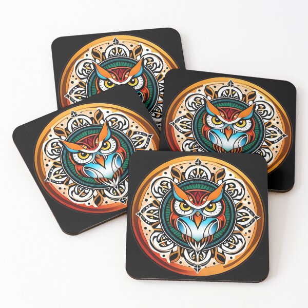 Item preview, Owl tribal mandala tattoo designed and sold by HappyTrippy.