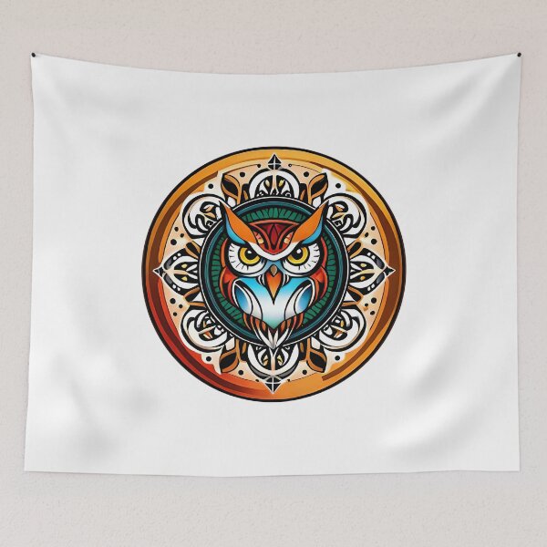 Item preview, Owl tribal mandala tattoo designed and sold by HappyTrippy.