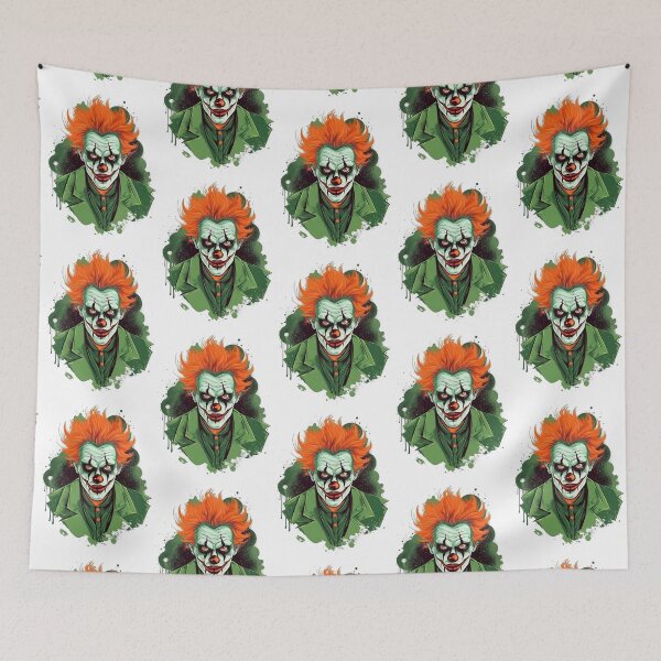 Item preview, Dark Green Clown: Creepy Horror Scary Surreal Bizarre Twisted Vivid Intense Disturbing  designed and sold by DigiNook.