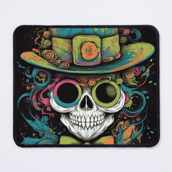 Item preview, Whimsical Psychedelic Skull Madhatter Skeleton Art Design V.78 designed and sold by Pexelpanoramas.