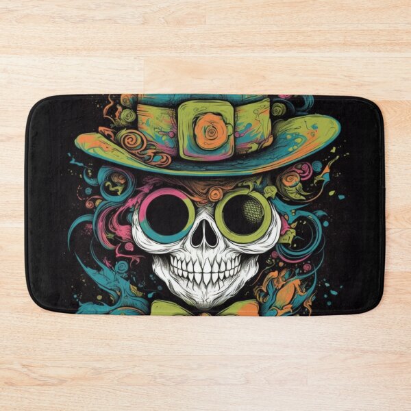 Item preview, Whimsical Psychedelic Skull Madhatter Skeleton Art Design V.78 designed and sold by Pexelpanoramas.