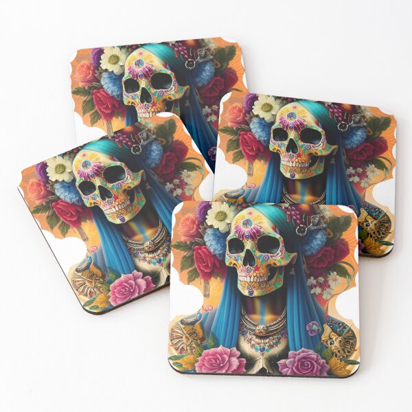 Item preview, Skull with blue hair designed and sold by MadinaFatt.