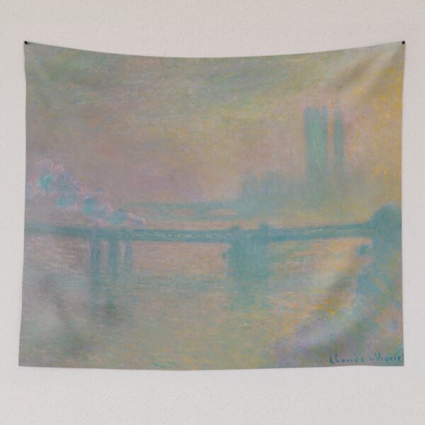 Item preview, Charing Cross Bridge London Monet Impressionist Painting designed and sold by VintageArchive.