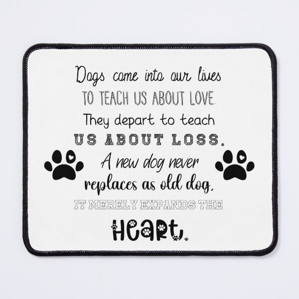 Item preview, "Dogs teach us about love" - beautiful quote about dogs designed and sold by Jenson Major.