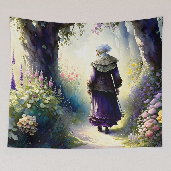 Item preview, Woman Walking In Her Garden Digital Art designed and sold by ArtsyWishesShop.
