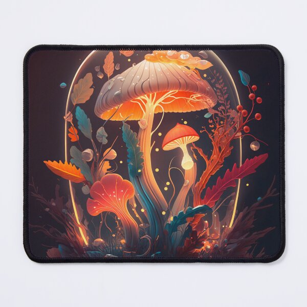 Item preview, Crystal Caverns: A Fantasy World of Glowing Mushrooms with a Jellyfish Kind of Vibe designed and sold by mysticsubs.