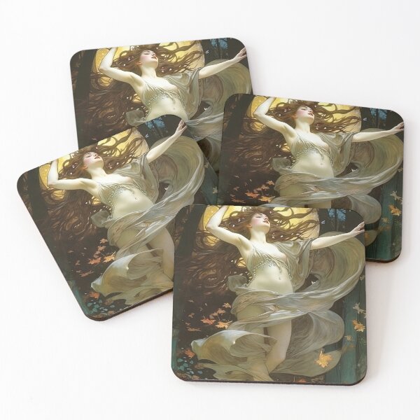 Item preview, Moonlit Forest Ballet: Graceful Dancer in Ethereal Leap designed and sold by ThatsTheStyle.