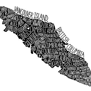 Artwork thumbnail, Vancouver Island Cities - Black by Wild Coast Creative